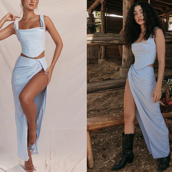 House of CB Dresses & Skirts - House of CB 'Vesper' Soft Blue Maxi Skirt NWOT